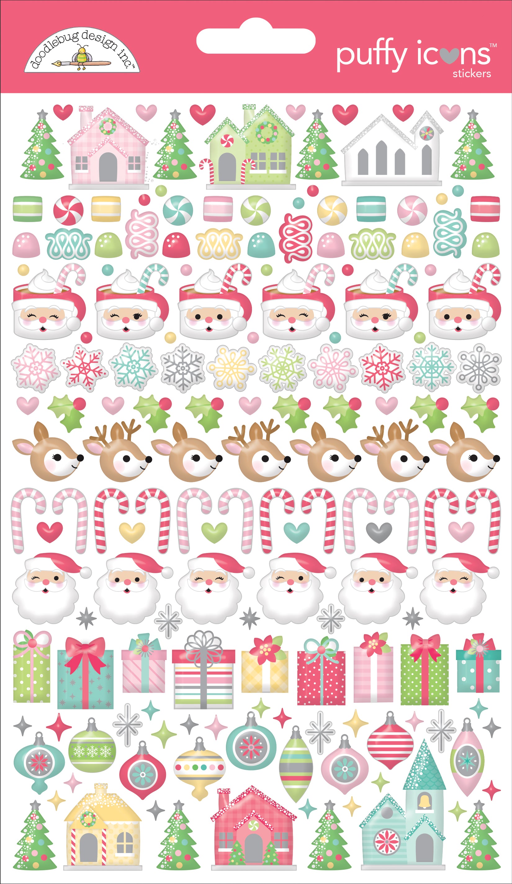 Tinsel Time Puffy Icon Stickers