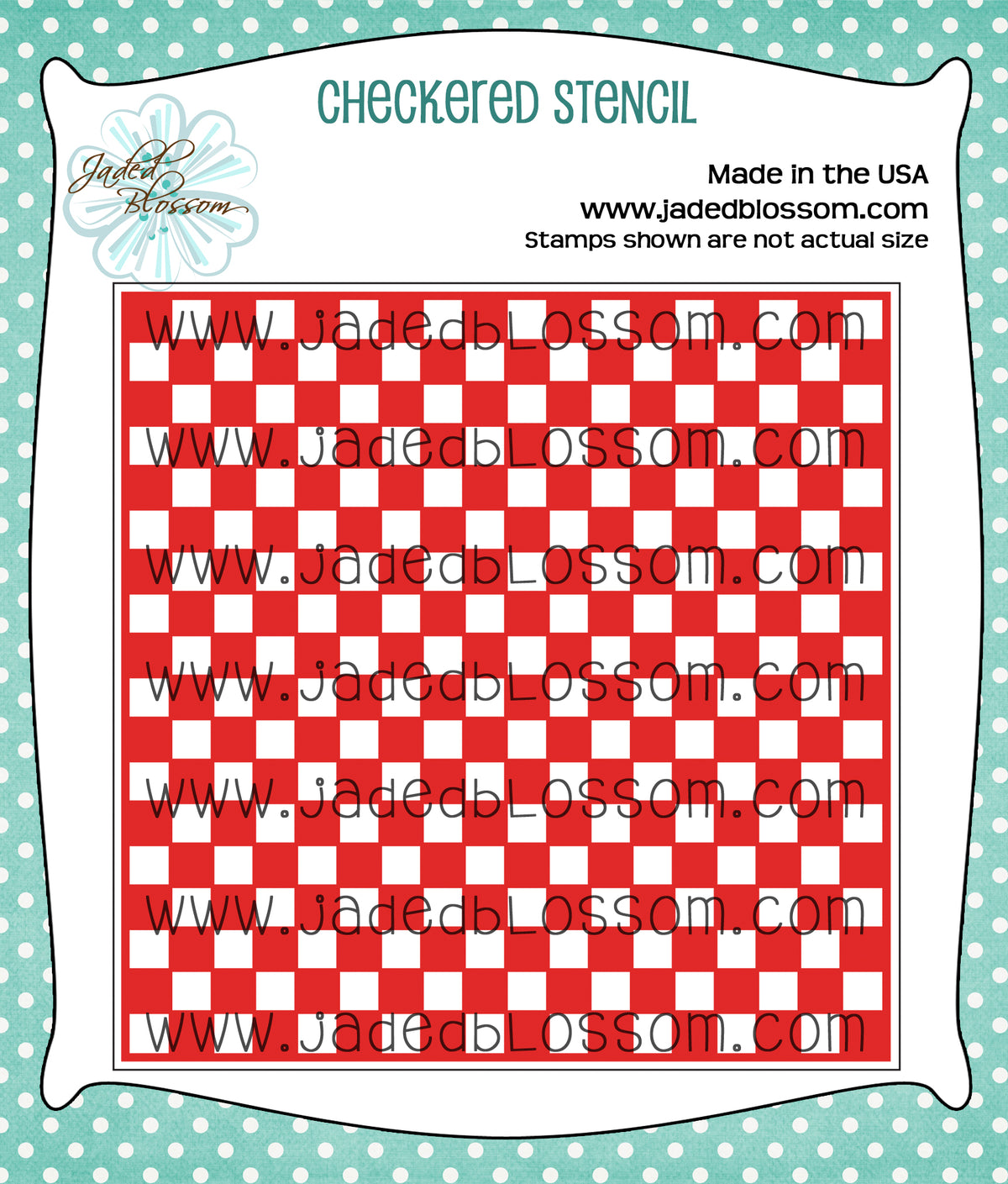 Checkered Stencil - Jaded Blossom