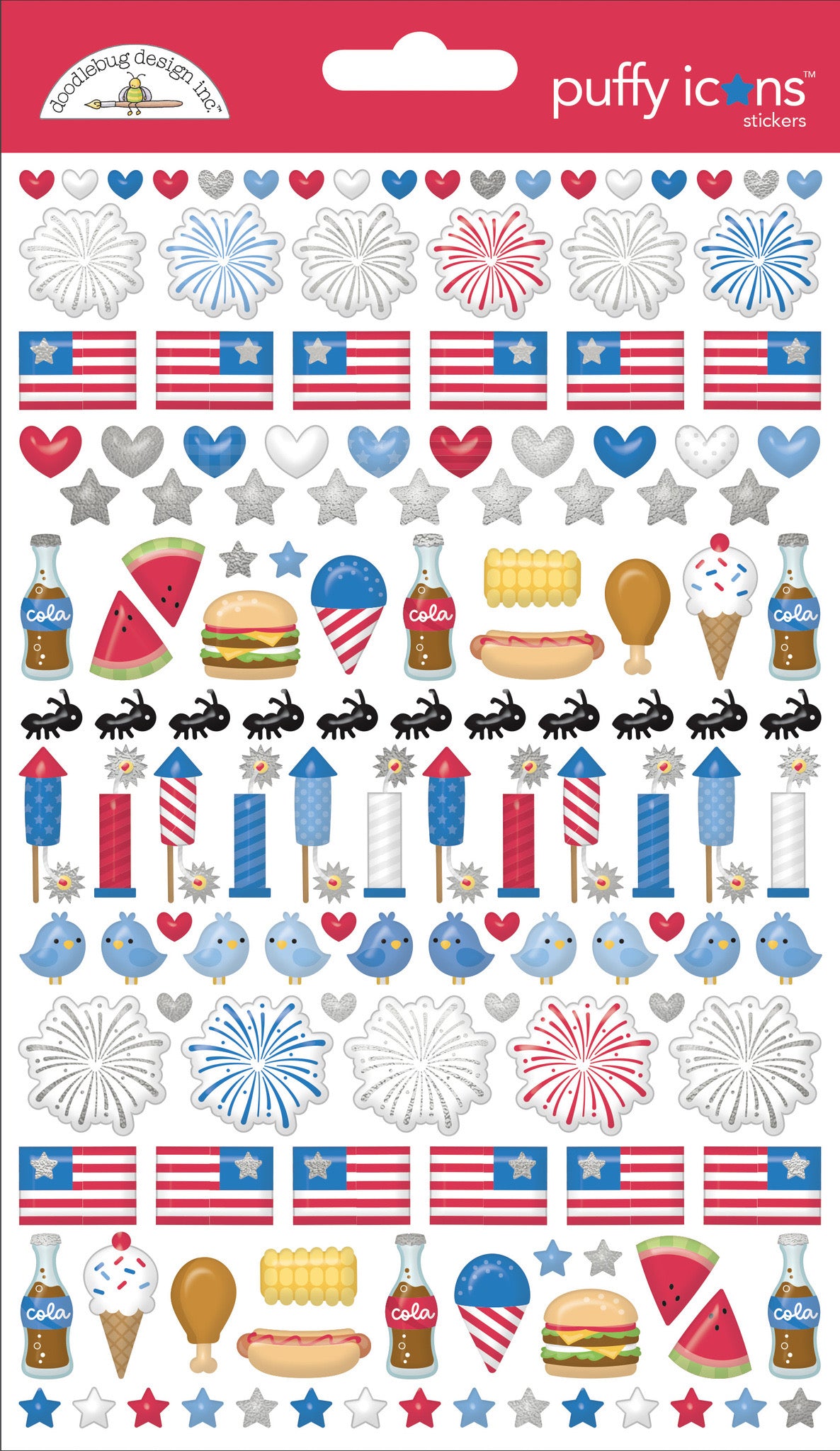 Patriotic Puffy Icon Stickers