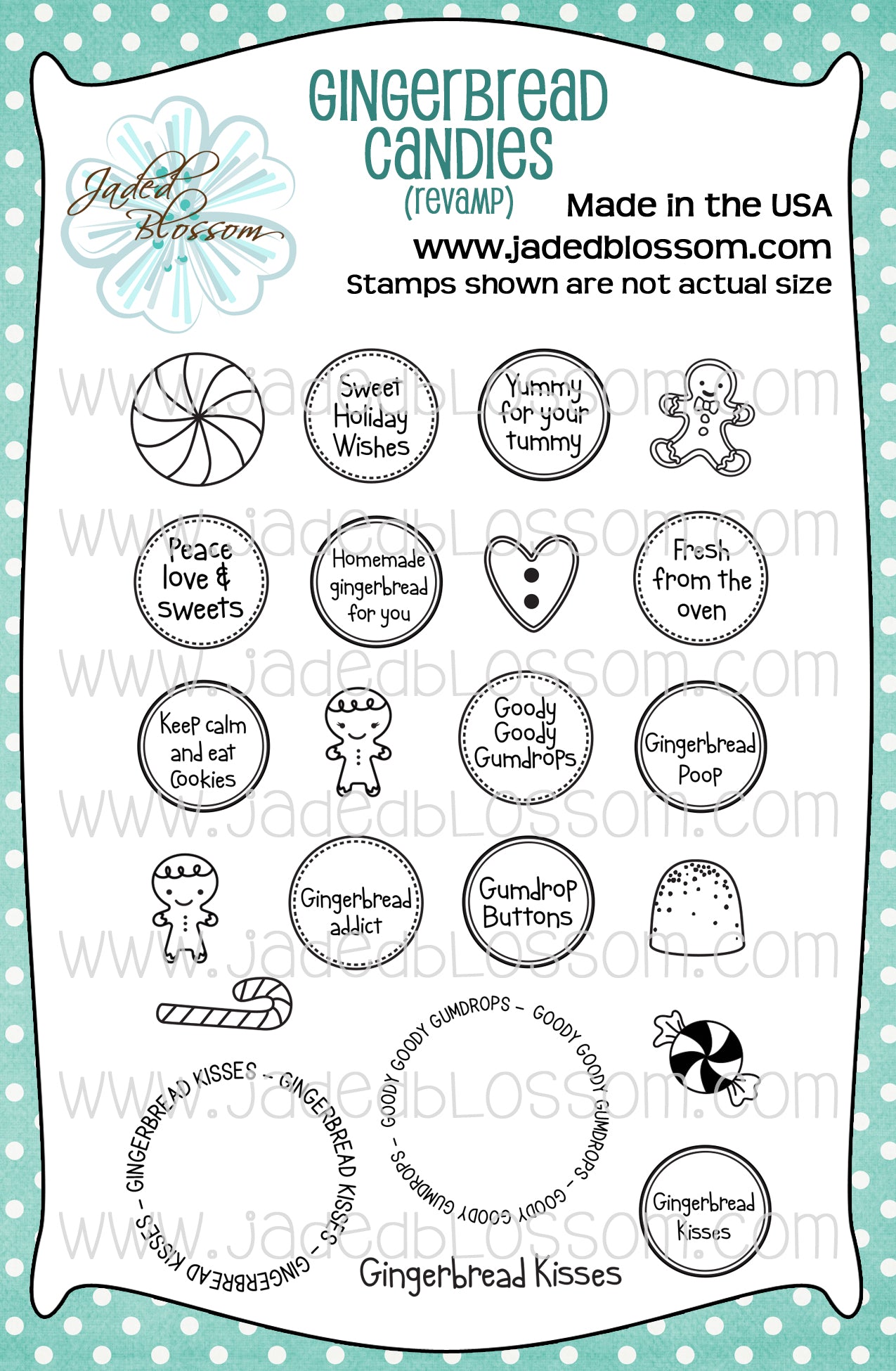 More Gingerbread Kisses Clear Stamps